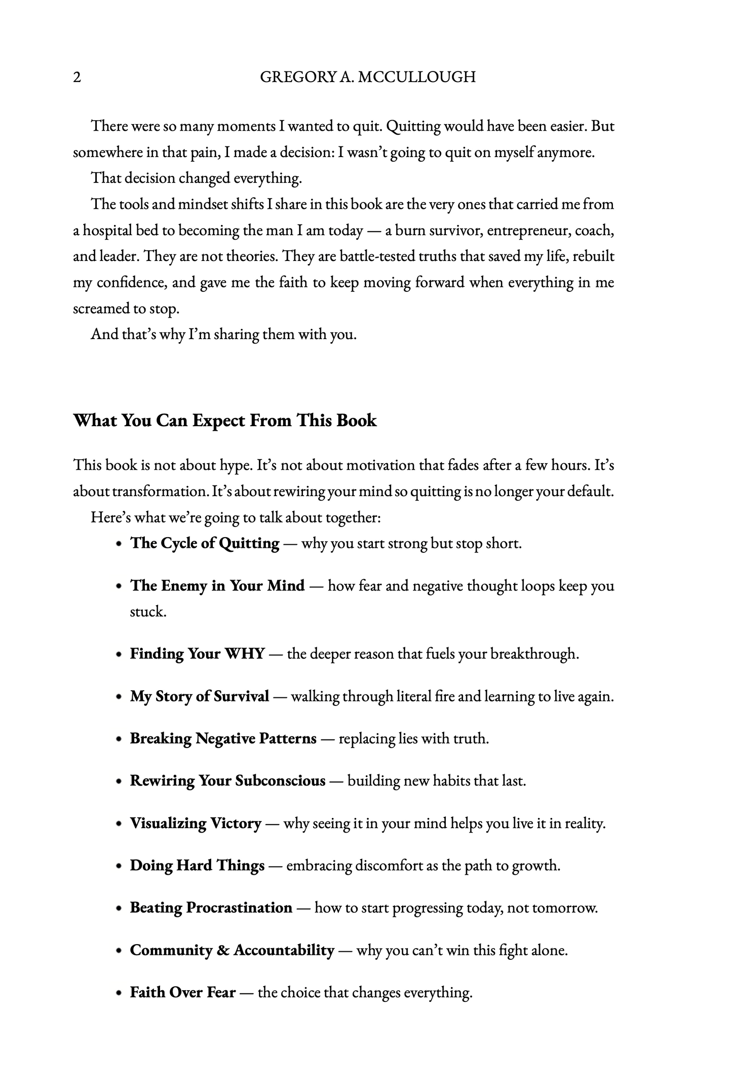 STOP QUITTING ON YOURSELF