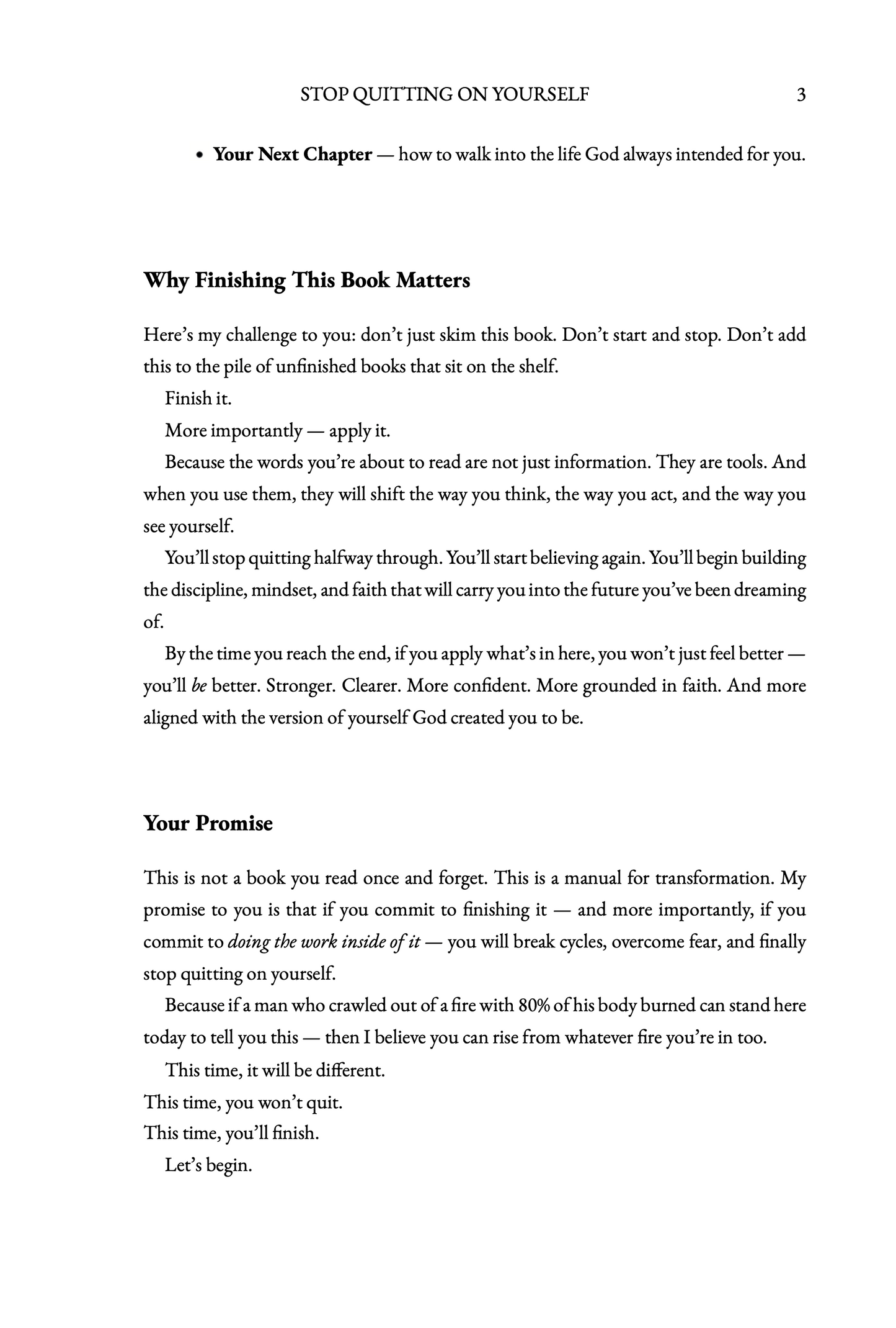 STOP QUITTING ON YOURSELF